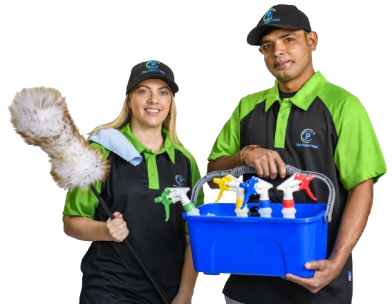 Professional cleaning team at work
